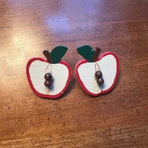 Wooden Apple earrings